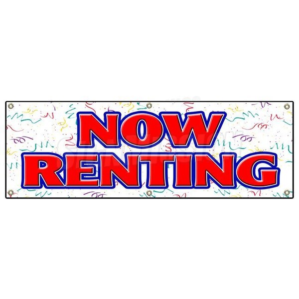 NOW RENTING BANNER SIGN for lease rent office retail space apartment home